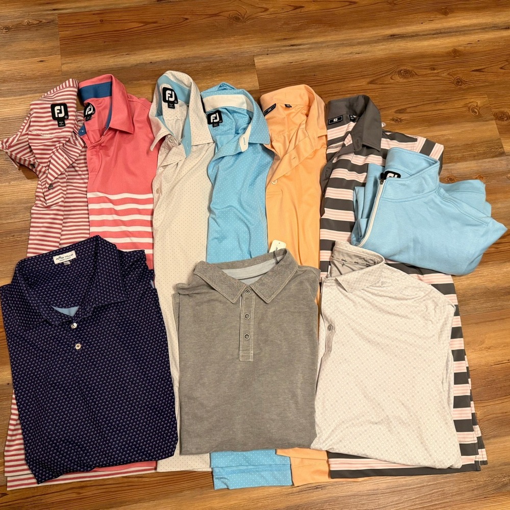 Mens Golf Polo Shirt - Lot of 9 - Multi Color - XXL - foot joy